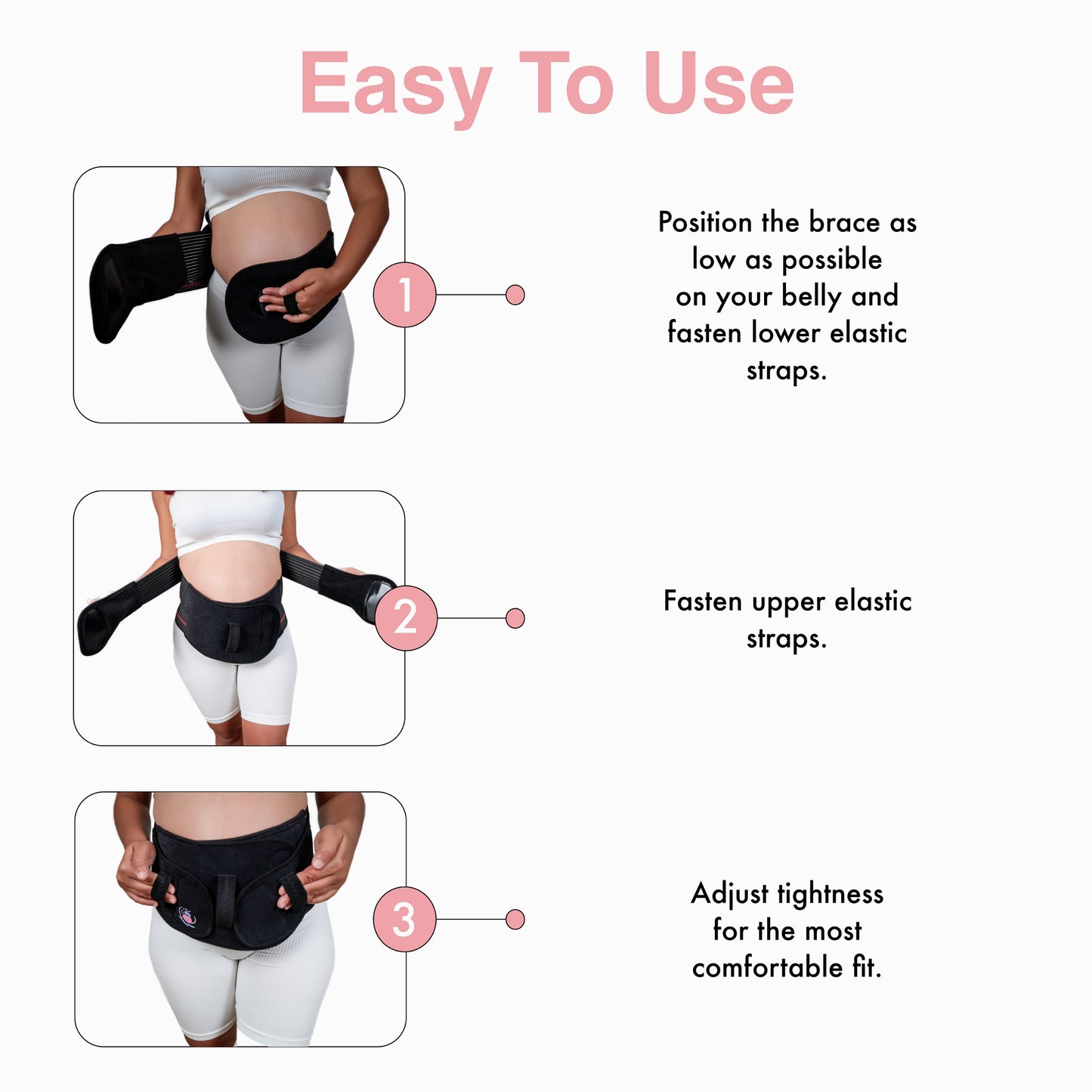 MothersHug Maternity Belly Brace - Ultimate Support for Pregnant Women - Back, Abdomen, Hips, and Pelvic Support - Adjustable Compression - Breathable and Discreet Design