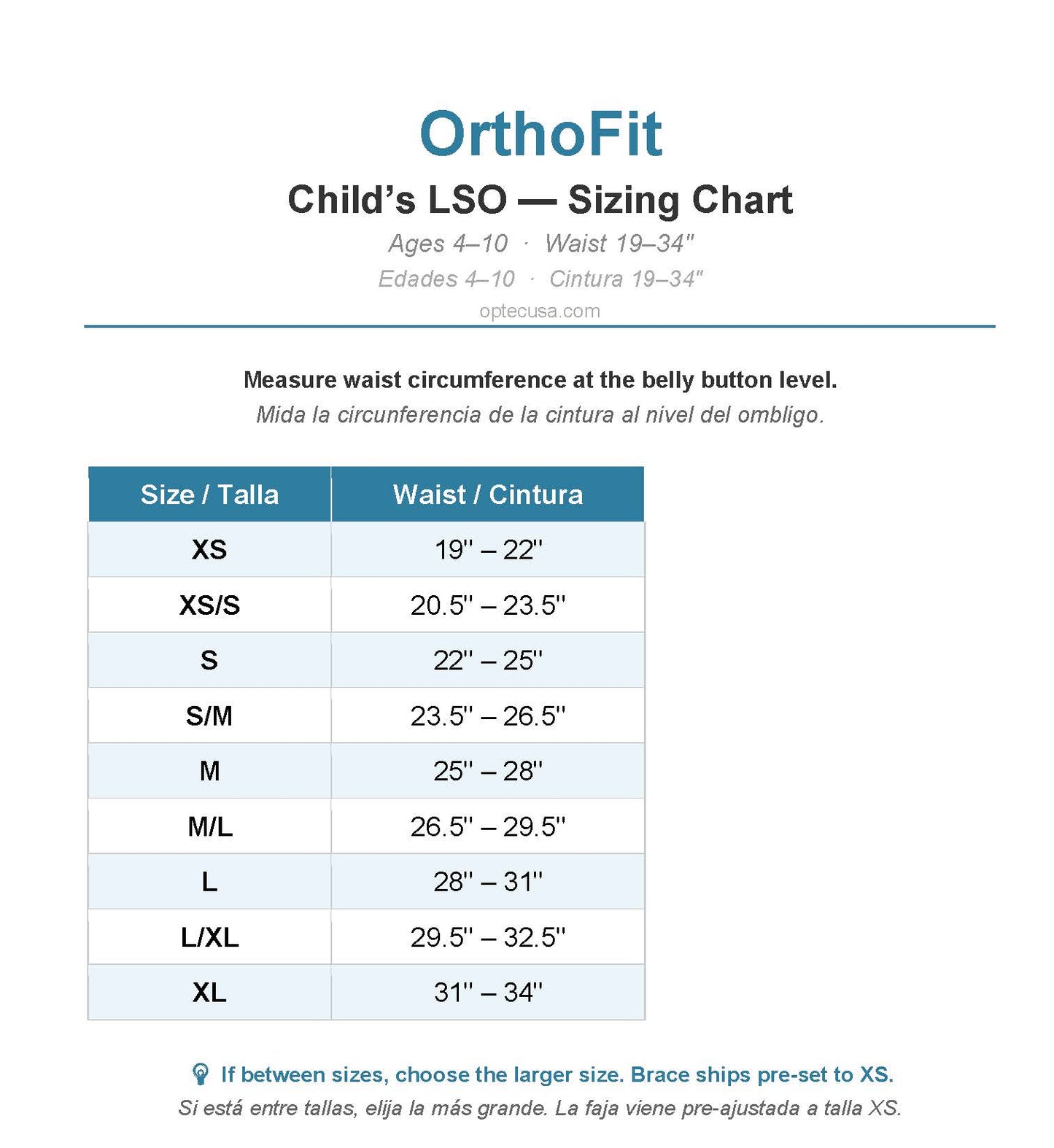 OPTEC USA OrthoFit Lumbar Sacral Orthosis (LSO) — Youth Back Brace for Kids & Teens Ages 4–17 | One Size Fits All | Pulley Compression System | Medical & Sport Lower Back Support