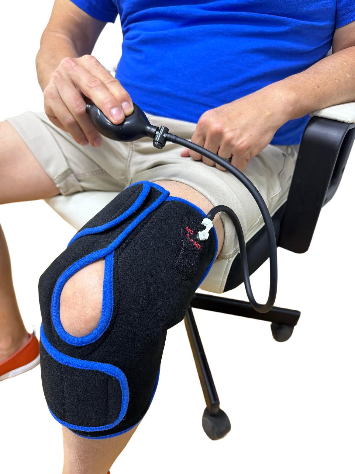 Gladiator Inflatable Hot & Cold Therapy Knee Brace – Air Bladder Compression, Dual Gel Liner + Spare, Breathable Moisture-Wicking Fabric | Pain Relief for Swelling, Arthritis, ACL & Post-Surgery Recovery